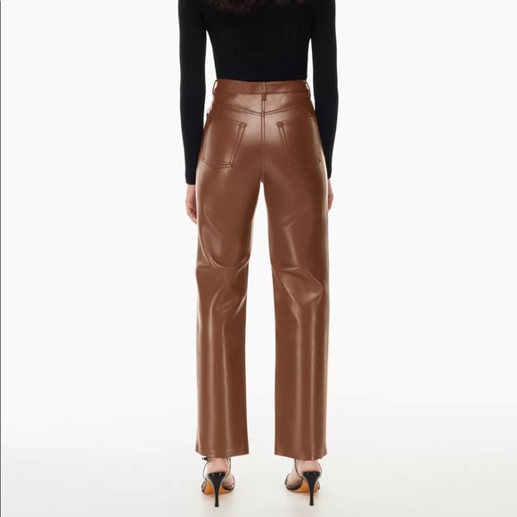 Wilfred MELINA PANT ARITZIA faux leather burgundy regular fit - Picture 6 of 8